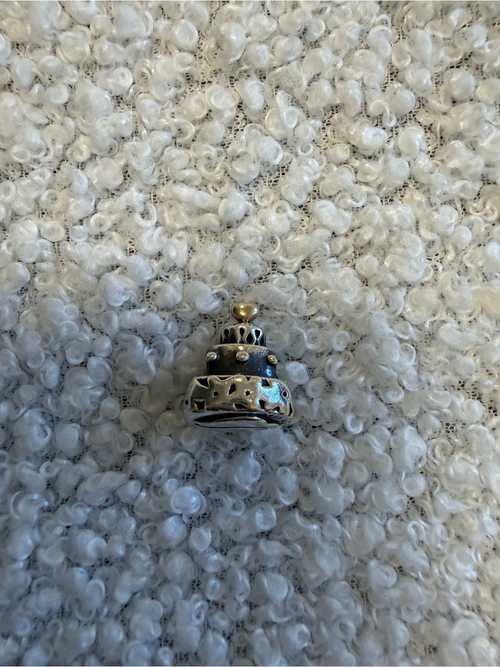 Authentic Pandora Retired Two Tone Cake Charm - Picture 4 of 5